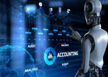 AI in accounting software helping an accountant automate financial tasks and generate real-time insights