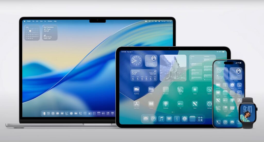 Visually, iOS 26 brings in a wholesome Liquid Glass design into the OS. A glossy, polished look due to floating tab bars and translucent panels and curved edges. Such design enhancements are spread to macOS 26, iPadOS 26 watchOS 26.