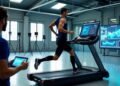 Athletes and coaches using advanced sports technology for real-time performance analysis and immersive training.