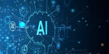 Illustration of AI auditing process showing data flow, compliance checks, and ethical review.