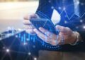 AI in risk management system analyzing financial data on digital dashboards.