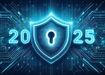 ai cybersecurity system analyzing real-time threats to protect business data in 2025.