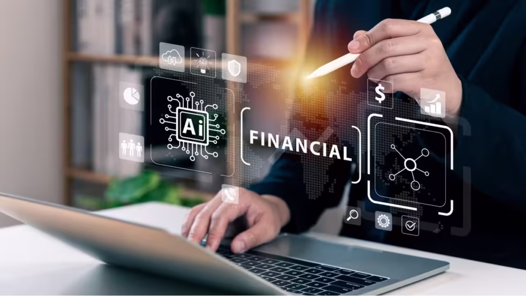 AI-powered financial risk management system analyzing market data in real time