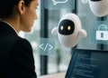 Small business owner using agentic AI tools on a laptop to streamline operations in 2025