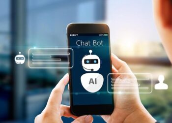 Graphic showing AI chatbot mistakes across industries with icons for healthcare, finance, retail, and user feedback loops.