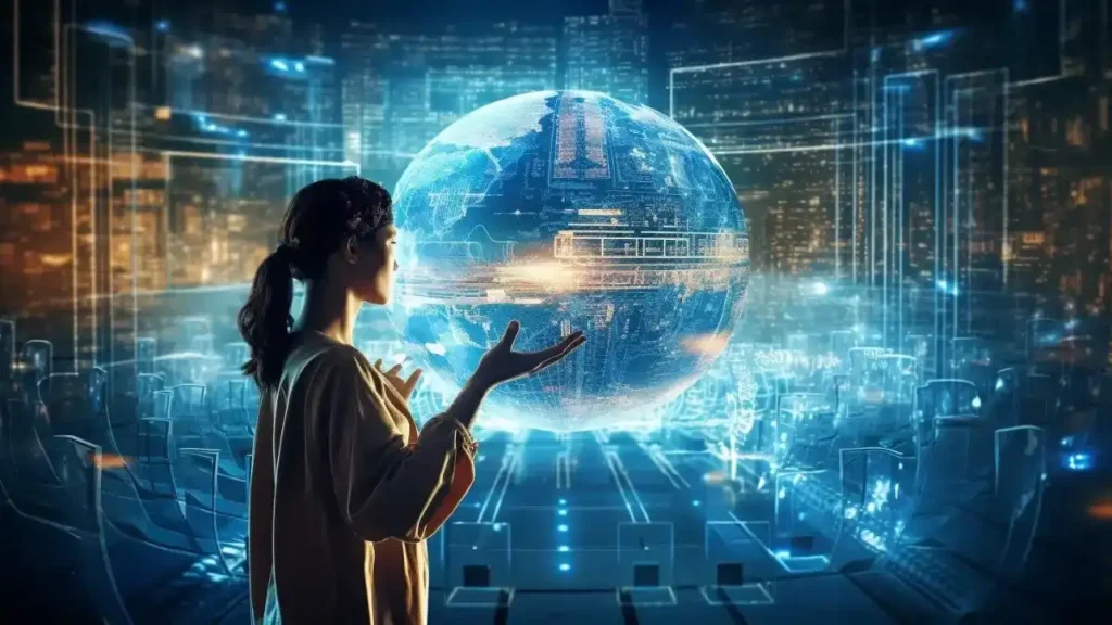 Futuristic AI interface with icons representing emerging technologies like Constitutional AI, tool integration, and human-in-the-loop systems.