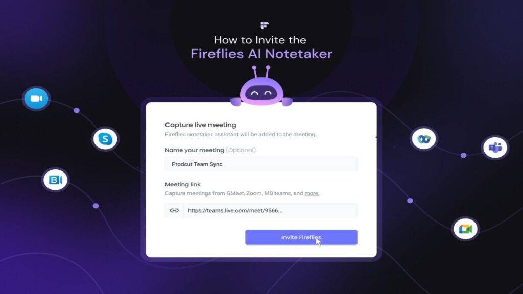 Student using Fireflies AI to transcribe and review an online class meeting on Google Meet