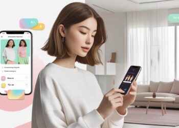 Woman using Google AI Mode to browse outfit suggestions and home decor ideas on her phone.