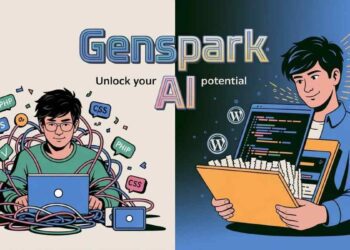 GenSpark AI interface displaying automated workflows, content generation tools, and real-time analytics dashboard for business use.