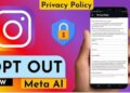 Instagram AI opt-out settings screen showing the “Right to Object” form in the app