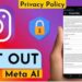 Instagram AI opt-out settings screen showing the “Right to Object” form in the app