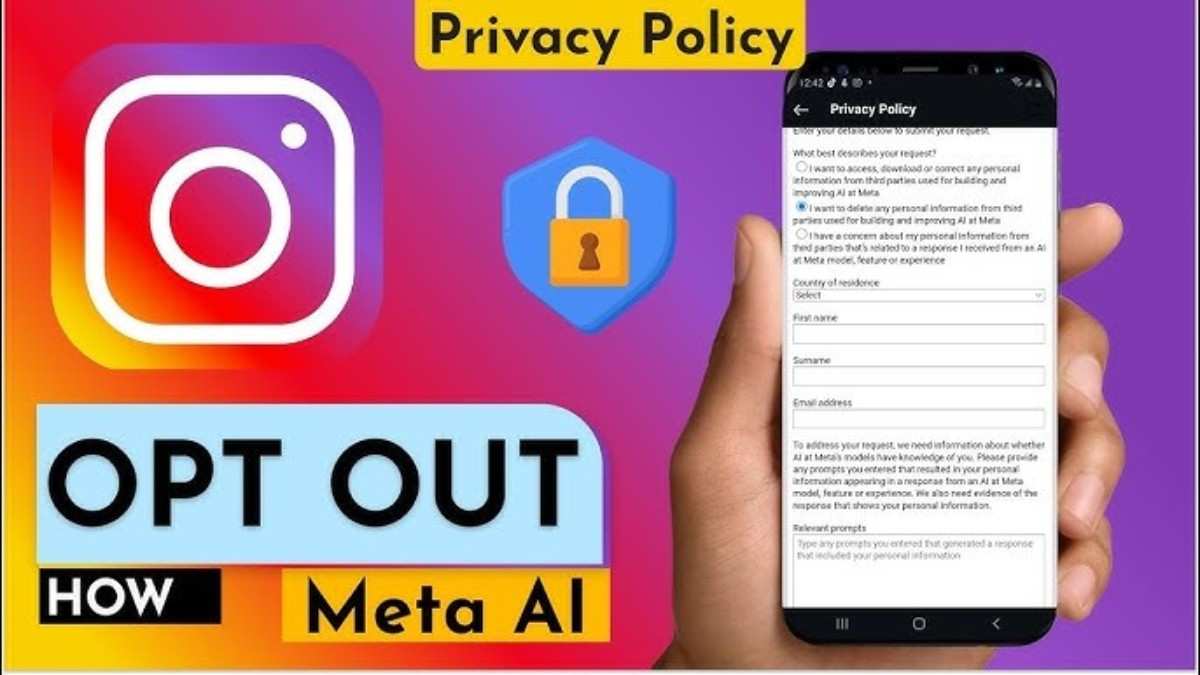 Instagram AI opt-out settings screen showing the “Right to Object” form in the app