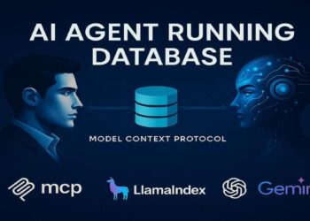 Visual of MCP-powered AI agents using Gemini and LlamaIndex to manage databases and services in real time.