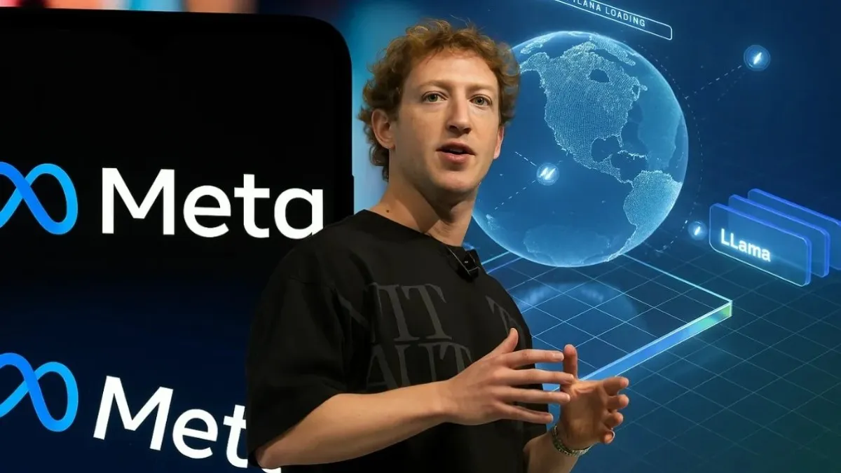 Mark Zuckerberg presenting Meta’s AI vision for personal superintelligence focused on individual empowerment.