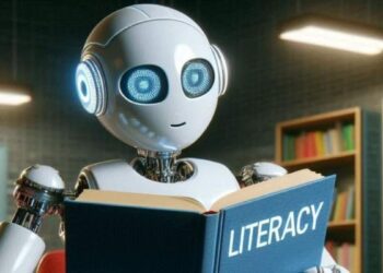 Students, professionals, and policymakers engaging with AI tools, symbolizing the global movement to build AI literacy across education and industry.