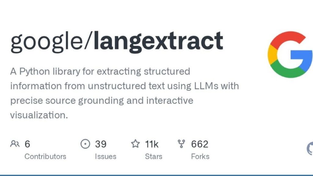 Side-by-side view showing LangExtract extracting direct text and inferred insights from a document.