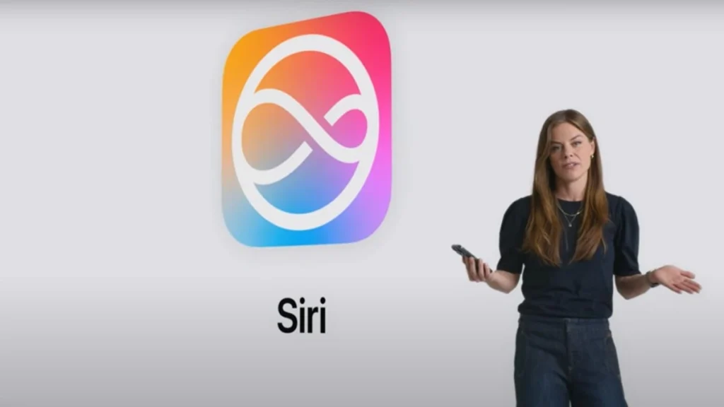 Siri interface on iPhone showing Apple Intelligence features in action.