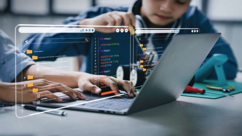 Professional attending an online AI training session to build workplace skills.