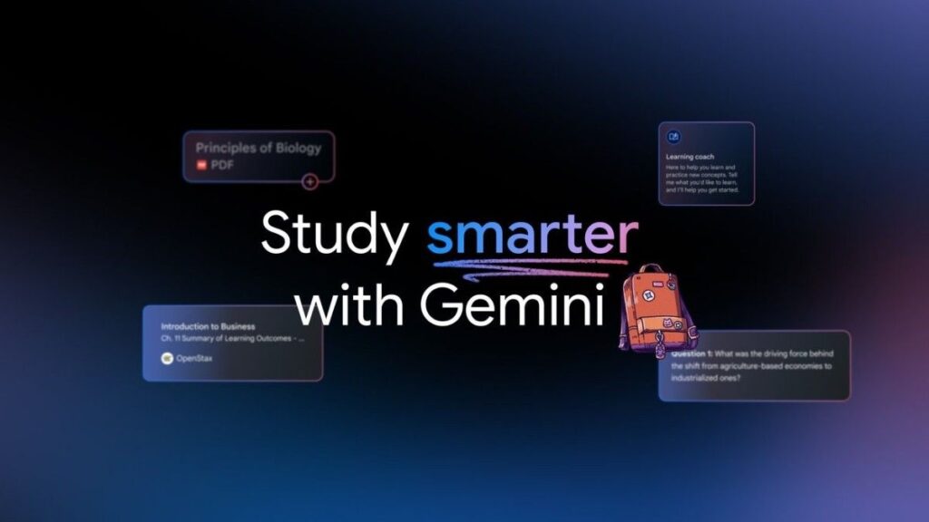College students using Google’s Gemini AI platform to improve study skills and classroom learning.