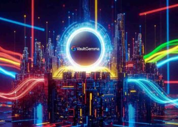 Visualization of VaultGemma, Google’s 1B parameter AI model built with differential privacy.